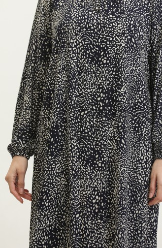 Robe Viscose à Motifs Grande Taille 44852-03 Bleu Marine 44852-03