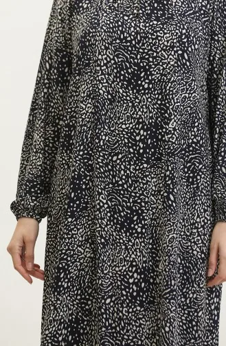 Robe Viscose à Motifs Grande Taille 44852-03 Bleu Marine 44852-03