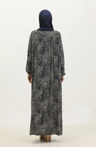 Robe Viscose à Motifs Grande Taille 44852-03 Bleu Marine 44852-03