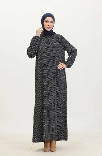 Robe Viscose à Pois Grande Taille 44852B-02 Bleu Marine 44852B-02