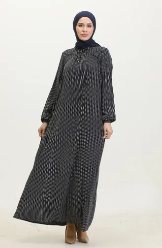 Robe Viscose à Pois Grande Taille 44852B-02 Bleu Marine 44852B-02