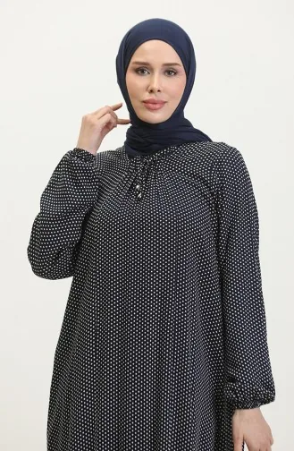 Robe Viscose à Pois Grande Taille 44852B-02 Bleu Marine 44852B-02