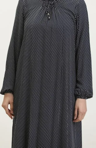 Robe Viscose à Pois Grande Taille 44852B-02 Bleu Marine 44852B-02