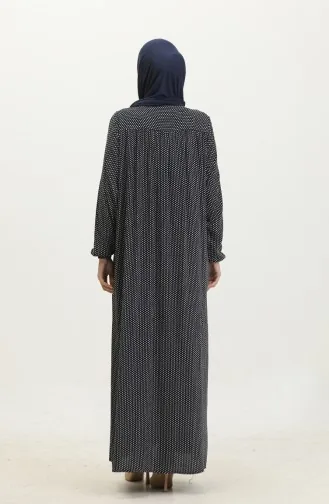 Robe Viscose à Pois Grande Taille 44852B-02 Bleu Marine 44852B-02
