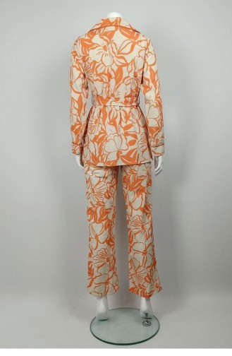 Patterned Jacket Set Orange Tk225 1307