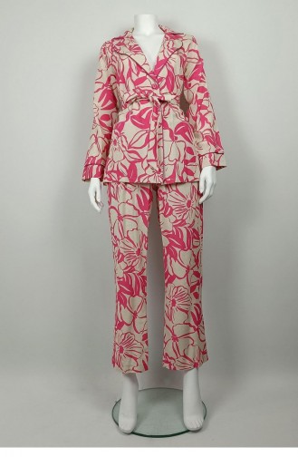 Patterned Jacket Set Pink Tk225 1308