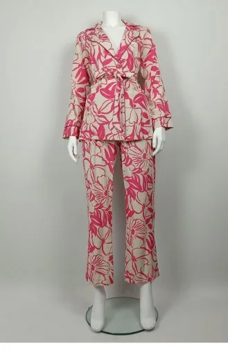 Patterned Jacket Set Pink Tk225 1308