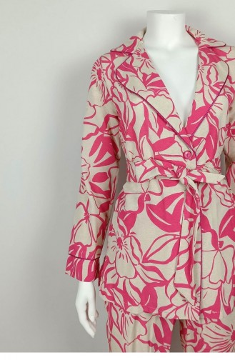 Patterned Jacket Set Pink Tk225 1308