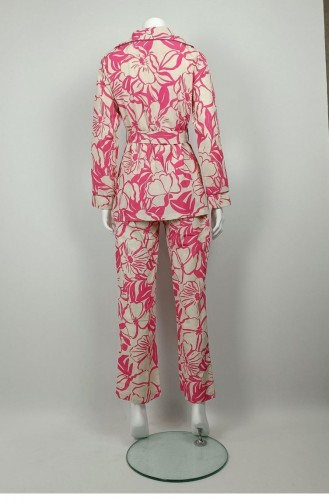Patterned Jacket Set Pink Tk225 1308