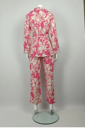 Patterned Jacket Set Pink Tk225 1308