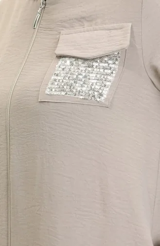 Pullu Fermuarlı Kap 1014-05 Bej