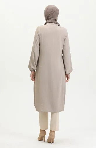 Pullu Fermuarlı Kap 1014-05 Bej
