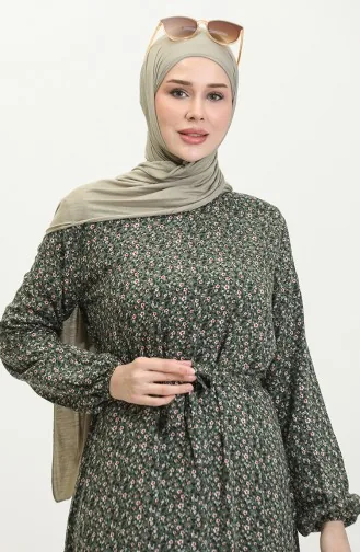 Robe Viscose à Motifs 81867-01 Khaki 81867-01