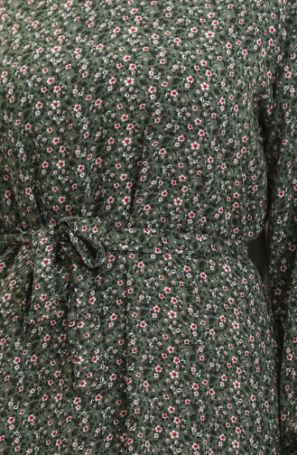 Viscose-jurk Met Patroon 81867-01 Kaki 81867-01