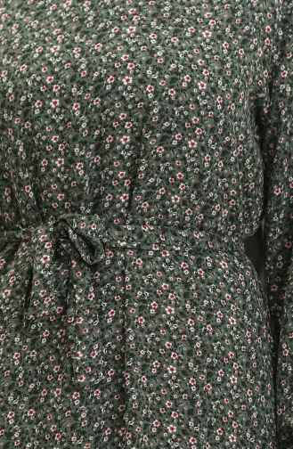 Robe Viscose à Motifs 81867-01 Khaki 81867-01