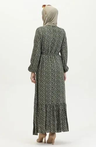 Robe Viscose à Motifs 81867-01 Khaki 81867-01