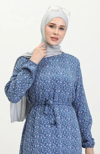 Robe Viscose à Motifs 81867-03 Indigo 81867-03