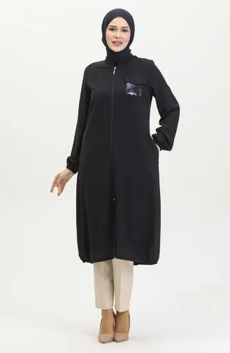 Pullu Fermuarlı Kap 1014-01 Lacivert
