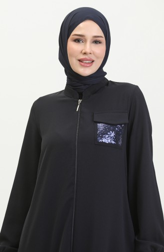 Pullu Fermuarlı Kap 1014-01 Lacivert