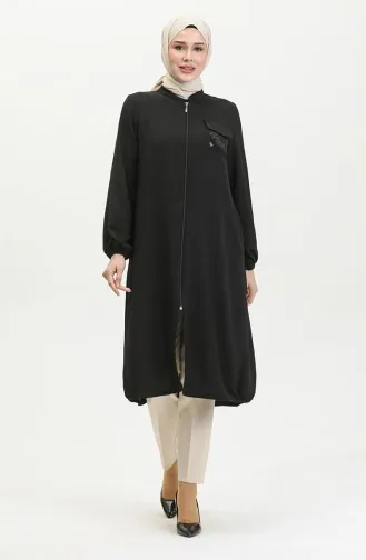 Pullu Fermuarlı Kap 1014-06 Siyah