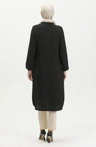 Pullu Fermuarlı Kap 1014-06 Siyah