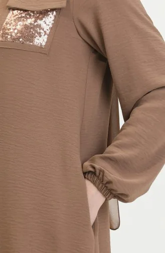 Pullu Fermuarlı Kap 1014-03 Vizon
