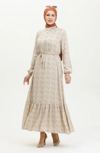 Viscose-jurk Met Patroon 81867-02 Mink 81867-02