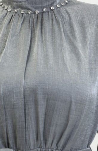 Lurex Linen Belted Dress 81853-01 Gray 81853-01