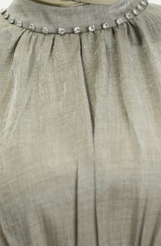 Kleid Aus Lurex-Leinen Mit Gürtel 81853-05 Khaki 81853-05