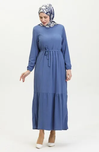 Bürümcük Robe à Ceinture En Tissu 5022-04 Indigo 5022-04