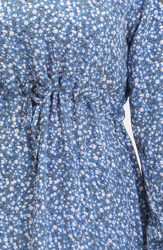 Robe Viscose à Motifs Fleuris 81859-04 Indigo 81859-04