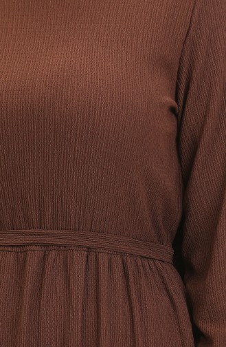 Bürümcük Robe à Ceinture En Tissu 5022-03 Marron 5022-03