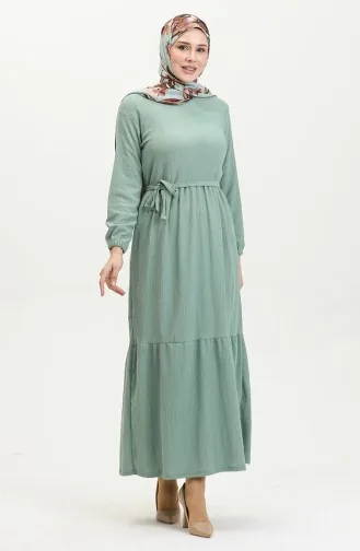 فستان سادة للمحجبات 5022-02 أخضر مينت 5022-02
