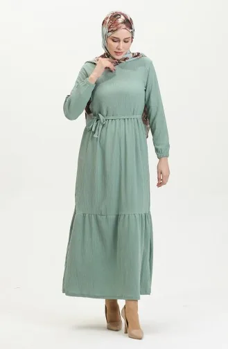 فستان سادة للمحجبات 5022-02 أخضر مينت 5022-02