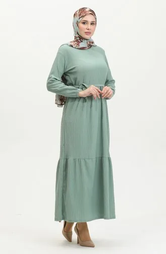 فستان سادة للمحجبات 5022-02 أخضر مينت 5022-02