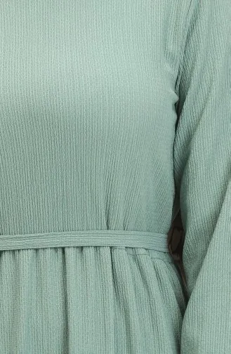 فستان سادة للمحجبات 5022-02 أخضر مينت 5022-02