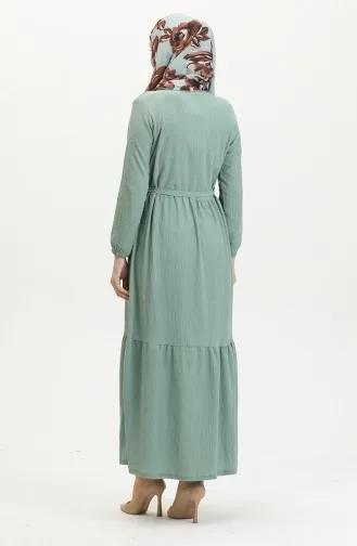 فستان سادة للمحجبات 5022-02 أخضر مينت 5022-02