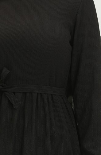 Bürümcük Robe à Ceinture En Tissu 5022-01 Noir 5022-01