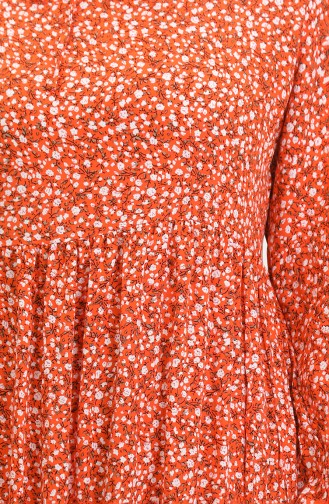 Patterned Viscose Dress 81865-02 Orange 81865-02