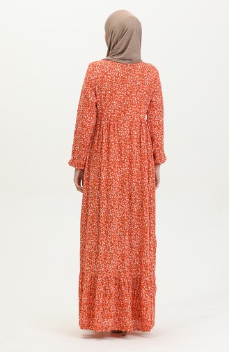 Patterned Viscose Dress 81865-02 Orange 81865-02