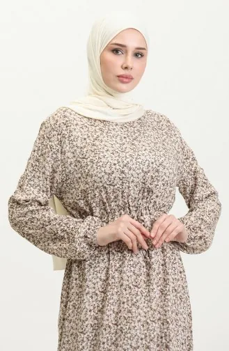 Viscose-jurk Met Bloemenpatroon 81859-03 Mink 81859-03