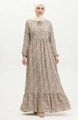 Gemustertes Viskosekleid 81865-01 Nerz 81865-01