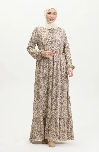 Gemustertes Viskosekleid 81865-01 Nerz 81865-01