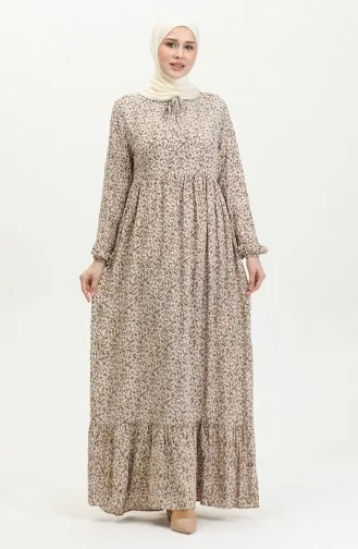 Gemustertes Viskosekleid 81865-01 Nerz 81865-01
