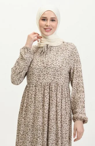Gemustertes Viskosekleid 81865-01 Nerz 81865-01