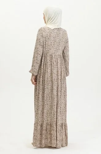 Gemustertes Viskosekleid 81865-01 Nerz 81865-01