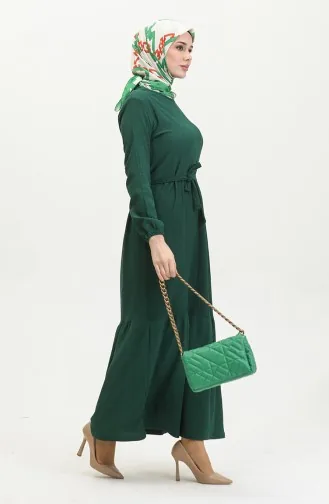 فستان سادة للمحجبات 5022-06 أخضر زمردي 5022-06