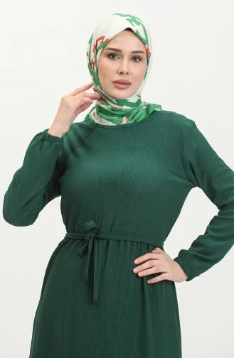 فستان سادة للمحجبات 5022-06 أخضر زمردي 5022-06