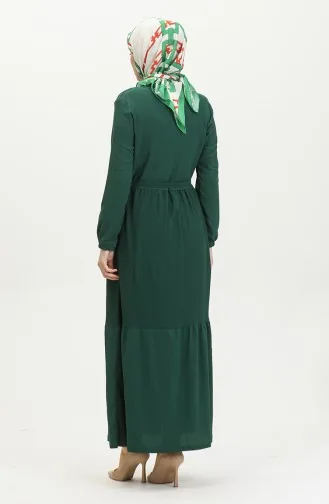 فستان سادة للمحجبات 5022-06 أخضر زمردي 5022-06