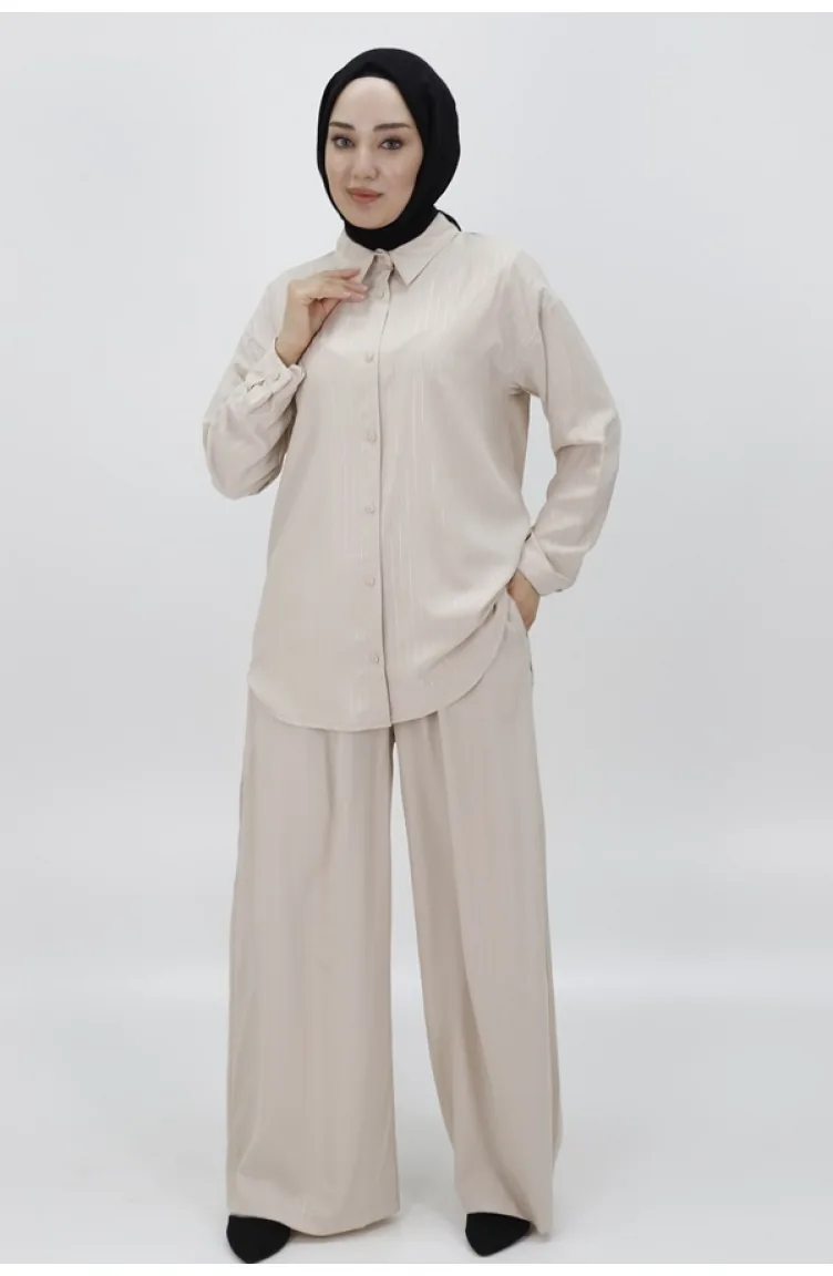 Jessica Costume Double Rayé En Tissu 24178-01 Beige 24178-01